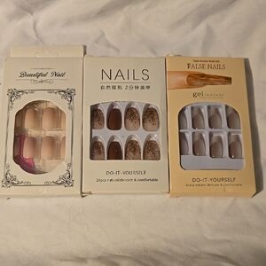 3 Beautiful Nail and Gel Fantasy False Nails Set